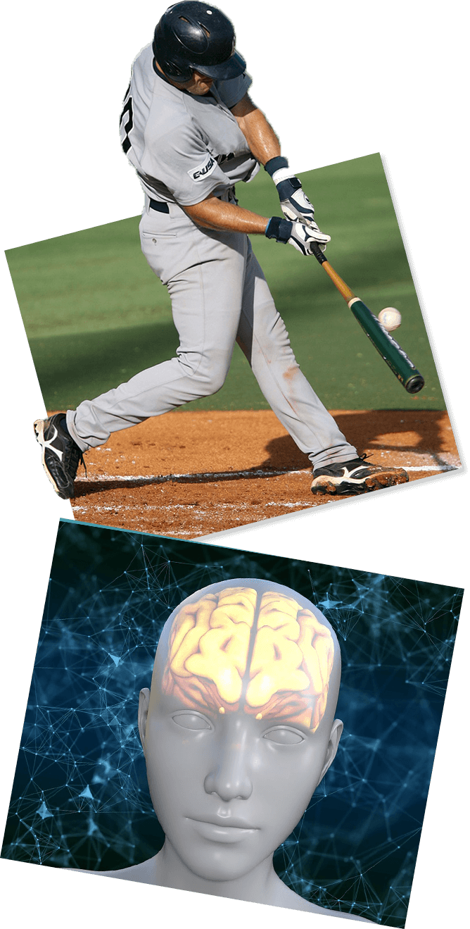 A baseball player swinging at a ball with a bat.